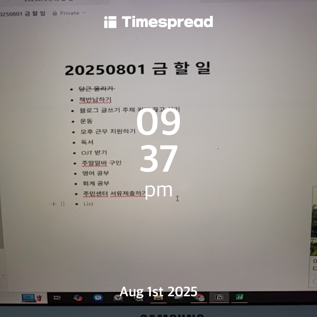 20250801 금 할일 인증