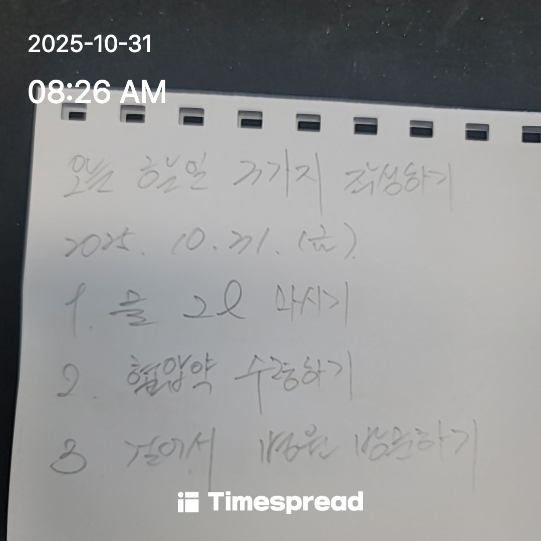 하루 한번 할 일  3가지 작성하기