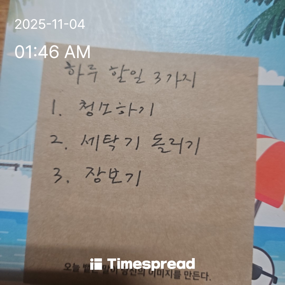 하루한번 할일 3가지 작성하기