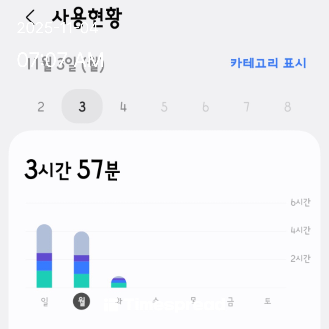핸드폰 사용시간
